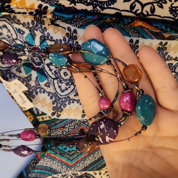 Boho Vibes Hem & Thread Aztec Kimono and Coordinating Necklace Set - Picture 3 of 10